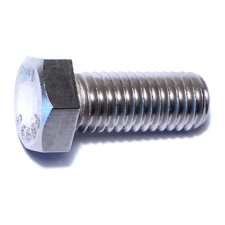 Midwest Fastener 18-8, 1/2"-13 Hex Head Cap Screw, Plain Stainless Steel, 1-1/4 in L, 25 PK 50565